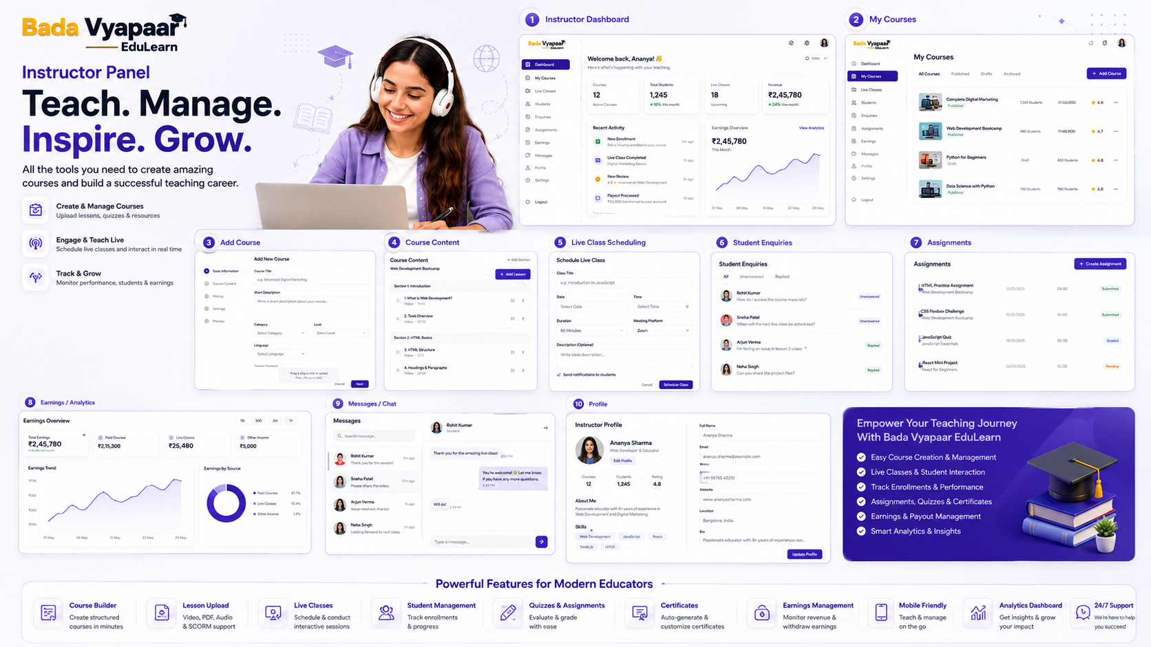 Instructor Dashboard and Operations