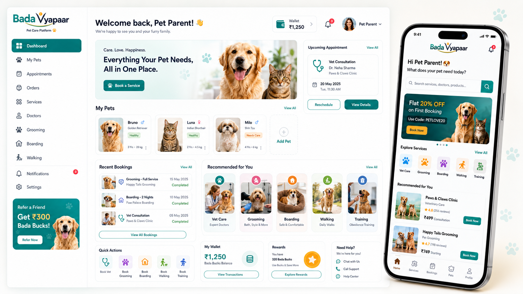 Pet Care Partner Dashboard and Operations